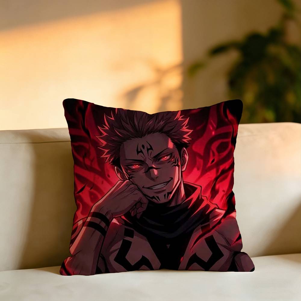 Hot Anime Character Yuji Itadorii Square DoubleSided Printed Pillow Case Bedroom Bedside Pillow Sofa Cushion Cover