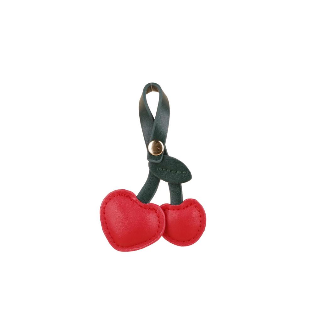 Bag Ornament Cute Peach Heart Cherry Fruit Cherry Car Pu Leather Red Pink Love Versatile Bag Pendant Key Chains For Women