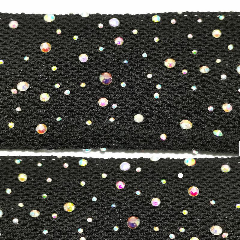 

Popular Latin dance caramel-colored fishnet tights with rhinestones and colorful diamonds for women Average Size чёрный