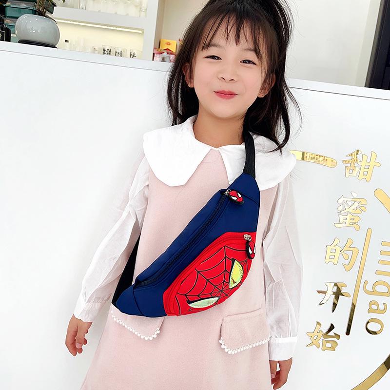 Children's Spiderman Cartoon Crossbody Bag: Cute Coin Purse & Waist Bag Combination