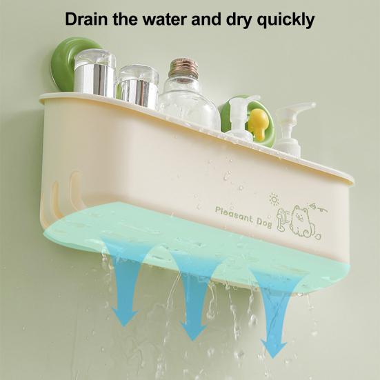 Bathroom Storage Rack with Suction Cup Large Capacity Strong Load-bearing