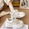 Fashion Retro Versatile Heightening Platform White Shoes Board Shoes Women's 2025 New Spring and Autumn Light Casual Sports Shoes