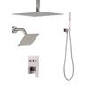 Shower Faucet Set, 254 Mm Ceiling Mount Rainfall Shower System with 152 Mm Wall Mount Head and 2 In 1 Handheld Spray, Rotatable 3-Function Dual Rain