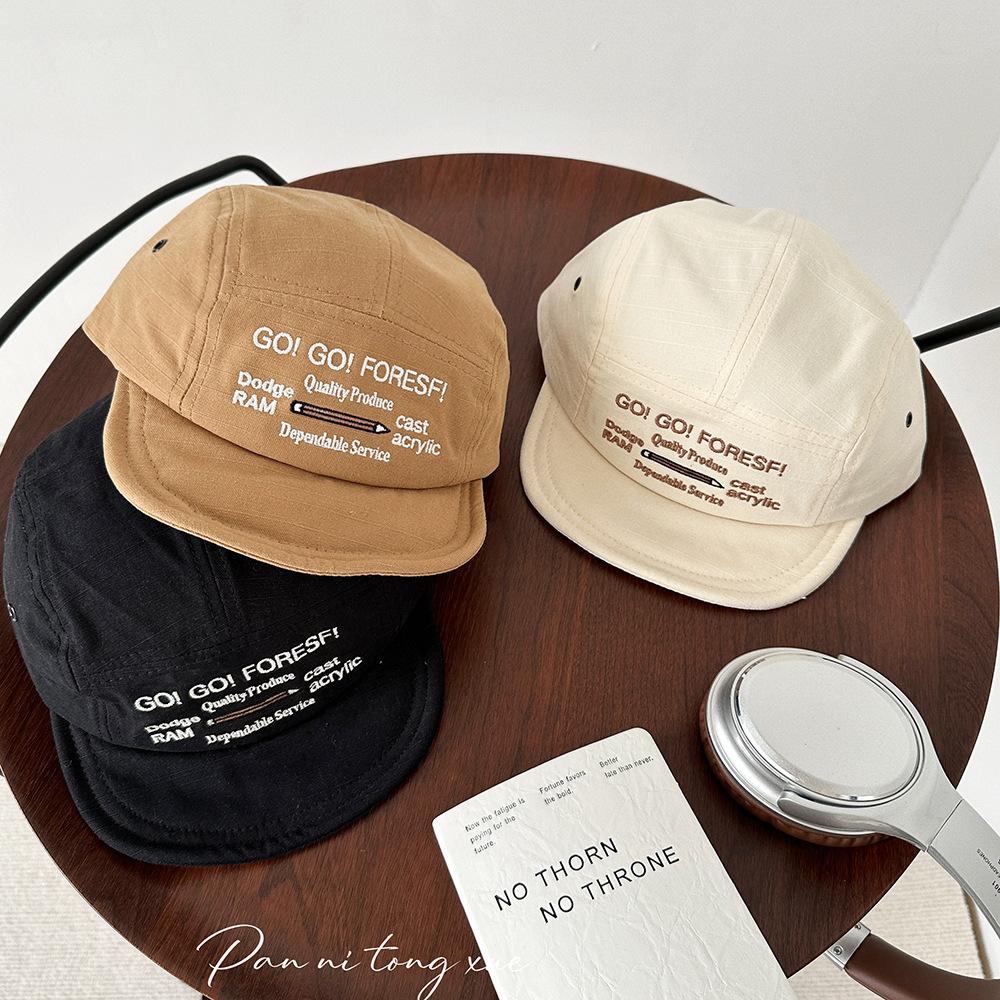 

Parent child Soft Brim Workwear Short Brim Baseball Cap Men and Women Middle Aged Children Sun Hat Casual Versatile Embroidered Baseball Cap Cotton Adult 56-58cm