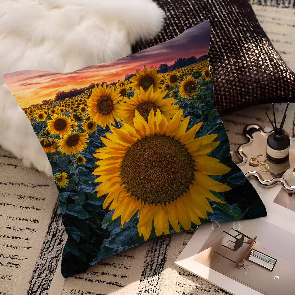 Sunflower Cushion Cover Pillow Cover Decor Pillowcase Printed Cushion Case For Couch