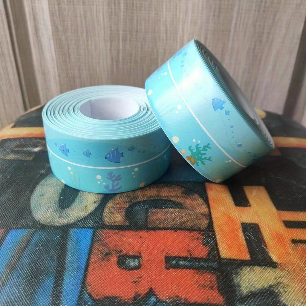 1 Roll Cartoon Caulk Strip, Decorative Self Adhesive Caulk Tape, Caulking Sealing Tape, For Kitchen Countertop Sink Bathtub Bathroom Shower Toilet,