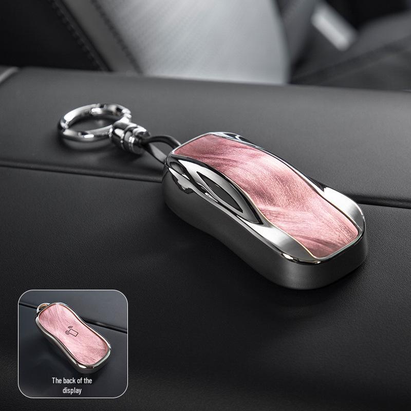 Lynk & Co 07 Key Case: Gauze Texture TPU Protective Car Key Cover & Keyring
