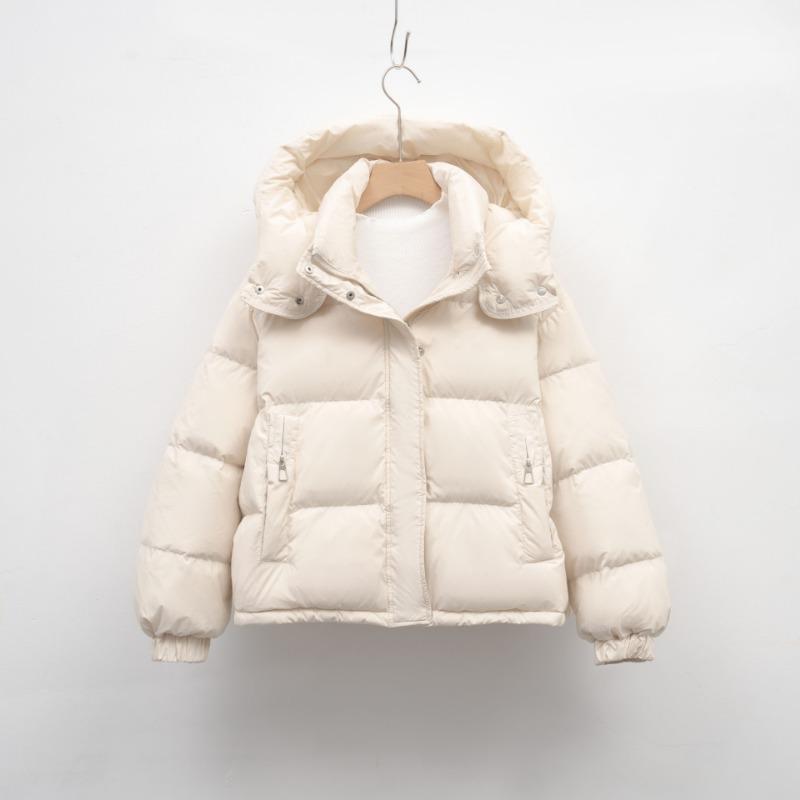 Pinghu Short Down Jacket Women's Winter New Regular Simple Hooded Small Warm Bread Jacket