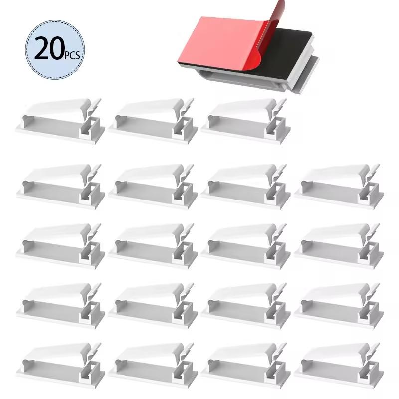 5/10/20 Pcs Self Adhesive Cable Management Clips Cable Organizers Wire Clips Cord Holder for TV PC under Desk Home Off