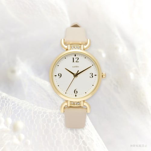 Fieldwork Women's Analog Watch with Leather Strap and Sparkling Stones, Jewelia White, JN044-1