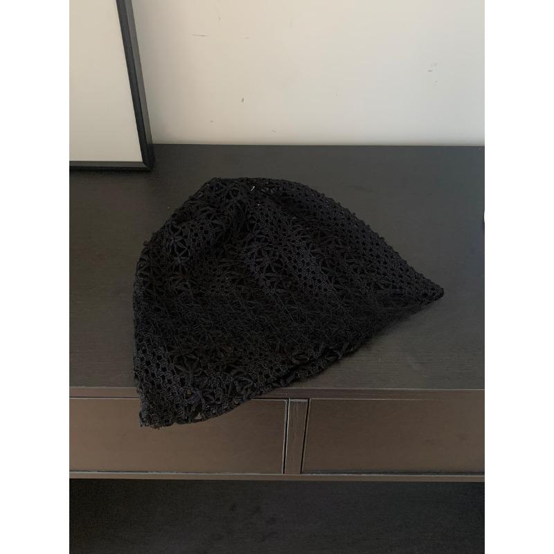 Summer Cold Hat Light and Breathable Head Hat for Women Spring and Summer Trend Hollow Design Hand Hook Big Head Circumference Pile Hat