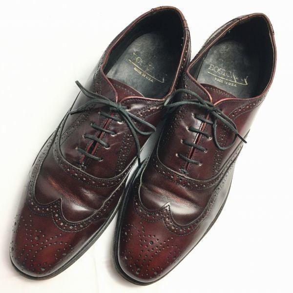 Vintage 60s-70s Rare White Tag Red Letter BOSTONIAN Full Brogue Burgundy size 8.5D/B Men's(USED)