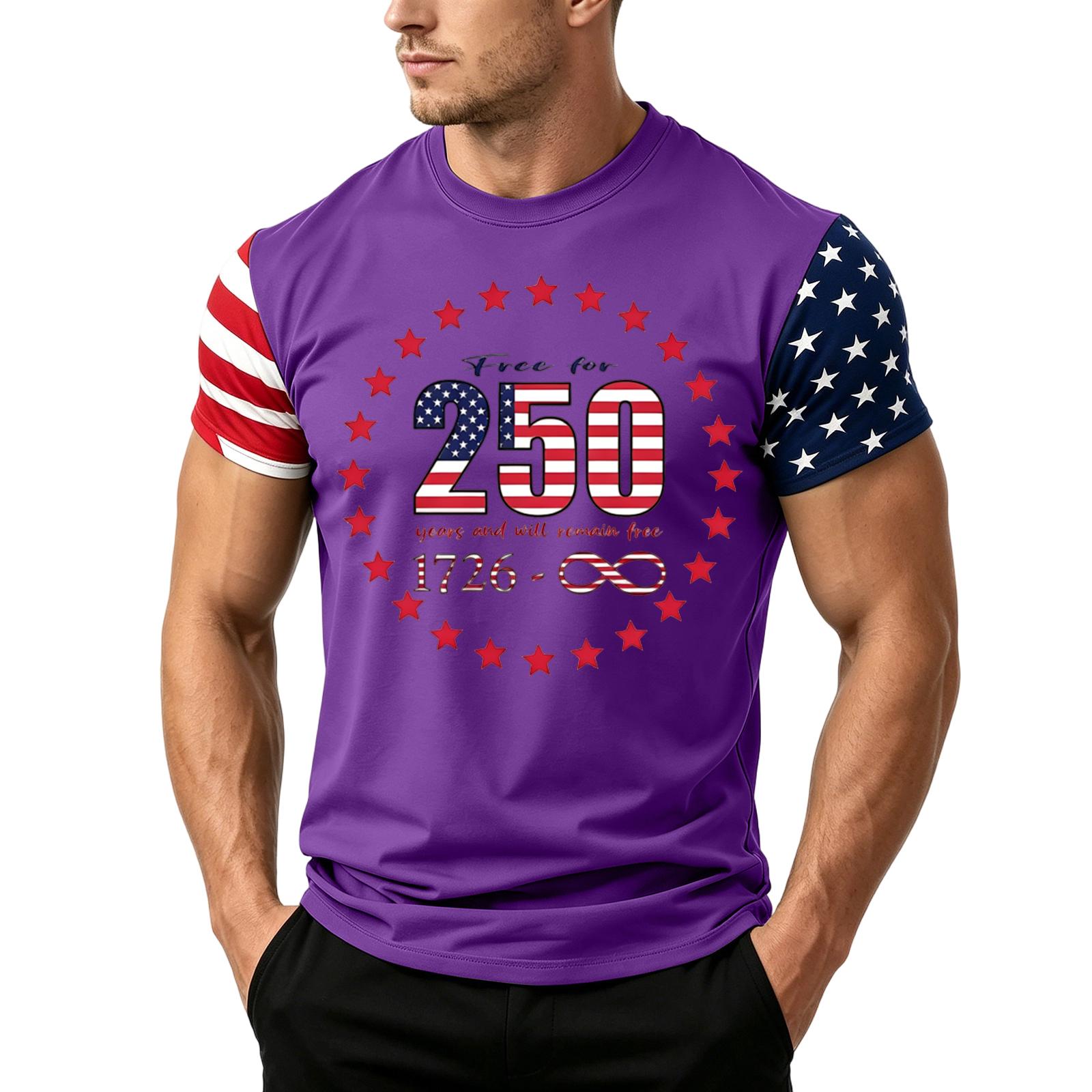 

Men s Loose Fit Casual Short Sleeve T Shirt Summer Daily Wear Lightweight Breathable Fabric Comfortable Fit Crew Neck S фіолетовий