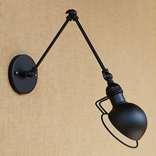 Senkazari Bracket Light, Arm-Mounted Wall Light, Antique Style, Nordic Retro, E26 Base, Adjustable Angle, Rotatable, Ideal for Interior Decor, Cafes,
