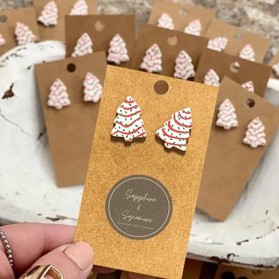 1 Pair Cute Christmas Tree Stud Earrings For Women Girls, Creative Christmas Tree Studs Gifts