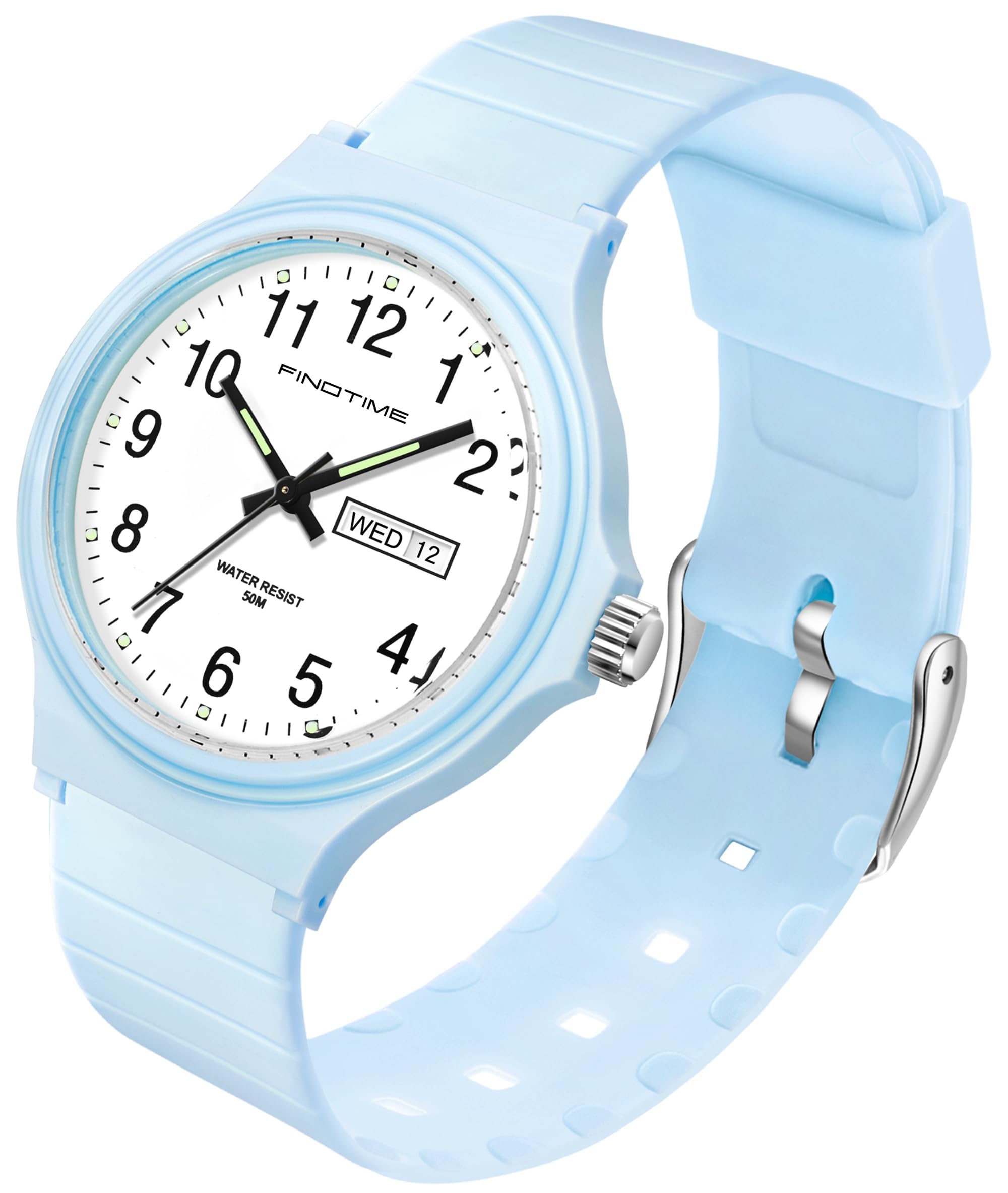 

findtime 2024 женские аналоговые часы женские легкие ультратонкие часы из желе студенческие часы для поездок в школу или на экзамен 50 метров воды