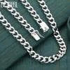 925 Sterling Silver Wedding Jewelry 10mm Side Chain 20-24 Inch Charm Necklace