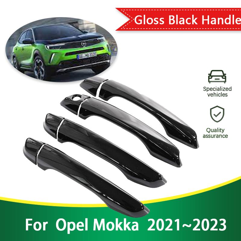 for Opel Mokka MK2    Vauxhall Mokka Gloss Black Smart Door Handle Cover Styling Sticker Trim Car Accessories Gadget