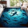 Fun Shark Theme Non-Slip Rug - Vibrant Decorative Floor Mat for Patio , Garden , Bedroom & Living Room Decor