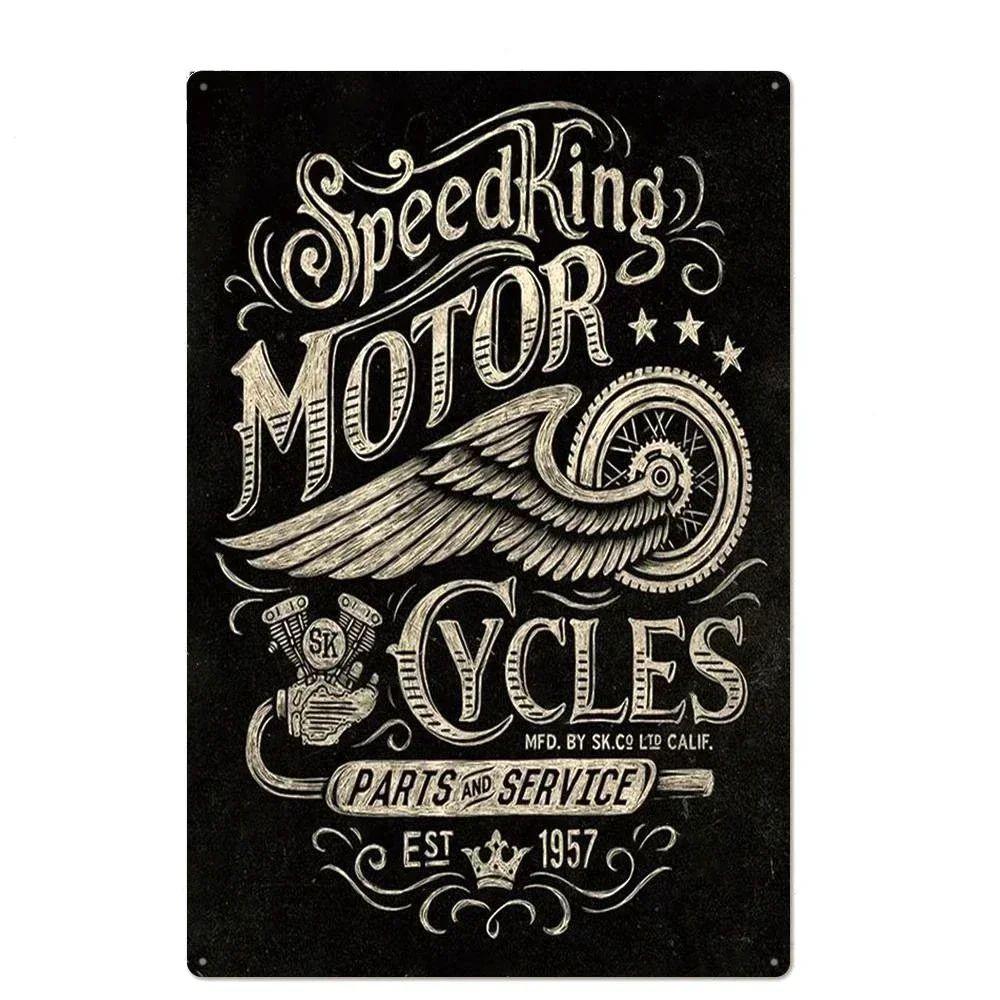 Vintage Motorcycle Tin Sign, Garage Workshop Dacha Decor 20x30cm