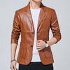 Coat New Leather Mens Spring Sports Casual Pu Leather Thin Solid Color Motorcycle Clothing Jacket Mens Coat