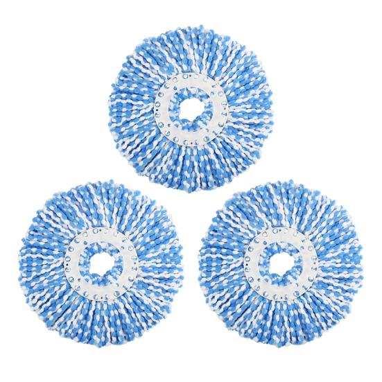 3Pcs Spin Mop Heads Replacement Super Soft Highly Absorbent Universal Easy To Replace Floor Cleaning Mop Head Refill Accessories