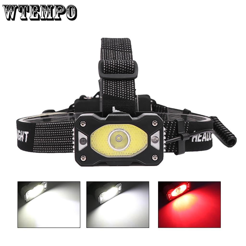 

XPG+COB Красный и Белый Яркий Светочувствительный Фара Алюминий Пластик В Сочетании с USB-зарядкой Противоослепляющие Фары Headlamp+USB