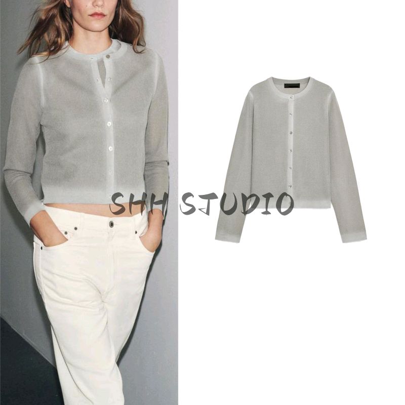 Autumn New Women clothes French style Idle Style Gradient Effect round Neck Long sleeve Knitted Outerwear 2893159