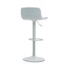 Modern Adjustable Swivel Bar Stools Set of 2, Plastic Backrest & Faux Leather Seat, Gas Lift Height, Metal Base with Footrest, Kitchen Counter