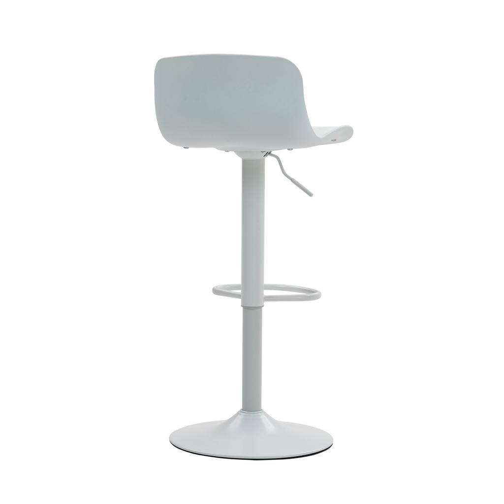 Modern Adjustable Swivel Bar Stools Set of 2, Plastic Backrest & Faux Leather Seat, Gas Lift Height, Metal Base with Footrest, Kitchen Counter