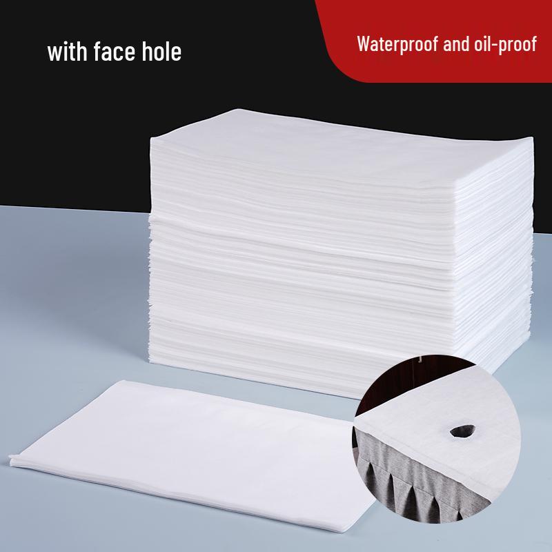 100 Thickened Waterproof Disposable Bed Sheets for Salons & Hospitals - Breathable, with Opening, Ideal for Foot Baths & Isolation