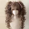 Synthetic Princess Cut Double Ponytail Lolita Wig with Bangs Girl Ombre Blonde Brown White Gray Cosplay Halloween Harajuku Wig