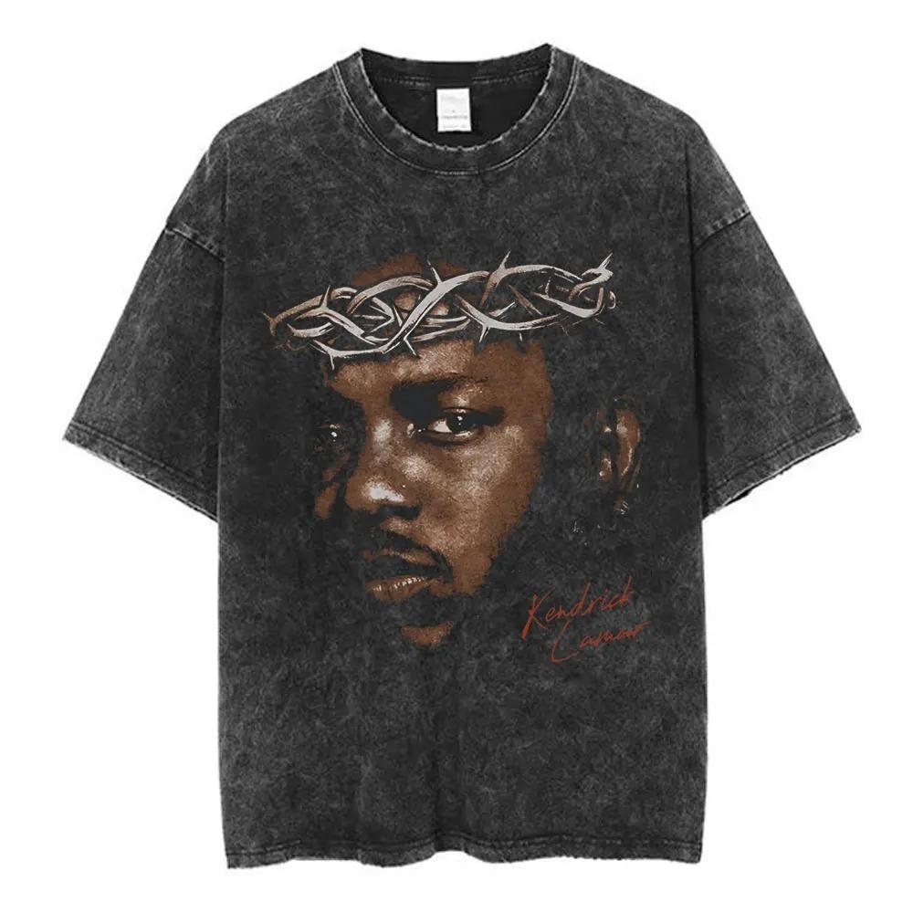 

Rapper Kendrick Lamar To Pimp A Butterfly Graphic Print TShirt Unisex Women Vintage Washed Cotton Summer Tee Casual Oversized Tops S