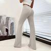 Women High Waisted Casual Yoga Pants Straight Leg Flare Comfortable Trousers Violet White Beige Blue