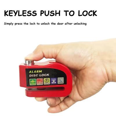 Motorcycle Bicycle Lock Alarm Safety Protection Padlock Bag Rope Reminder Motorcycle Alloy Disc Lock Anti-Theft Accesso Alu M5G4