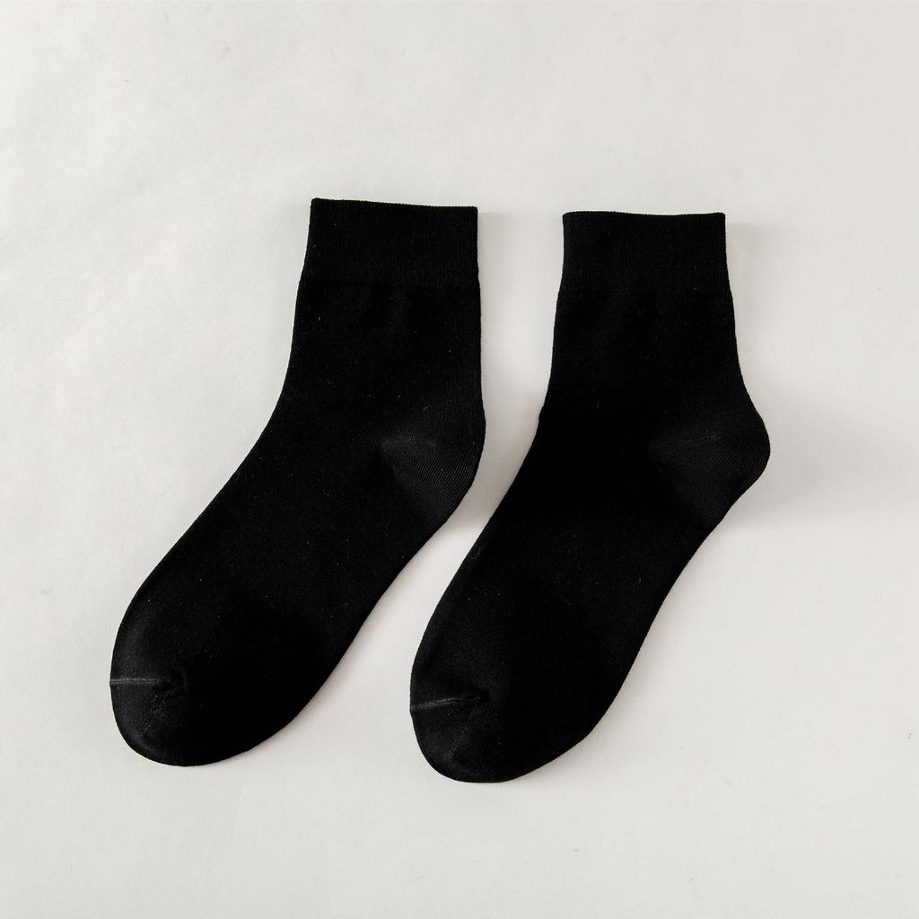 Men'S Cotton Socks, Sweat-Absorbing And Breathable Men'S Socks, Business Casual Versatile Solid Color Short Socks, Medium Tube Socks.