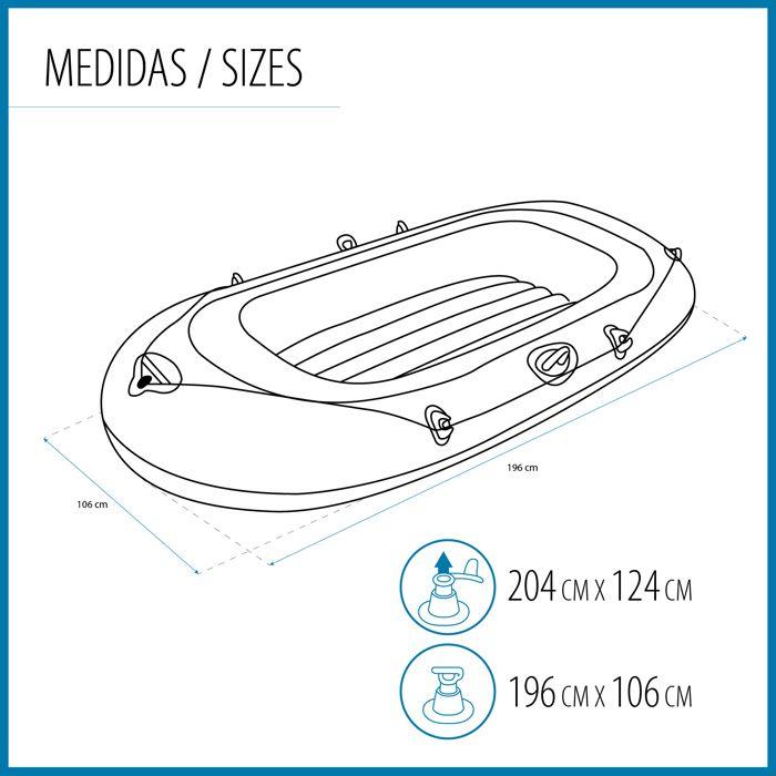 Bateau Gonflable - FOMAX - 196cm - Blanc - Patch De Réparation - Sports Nautiques