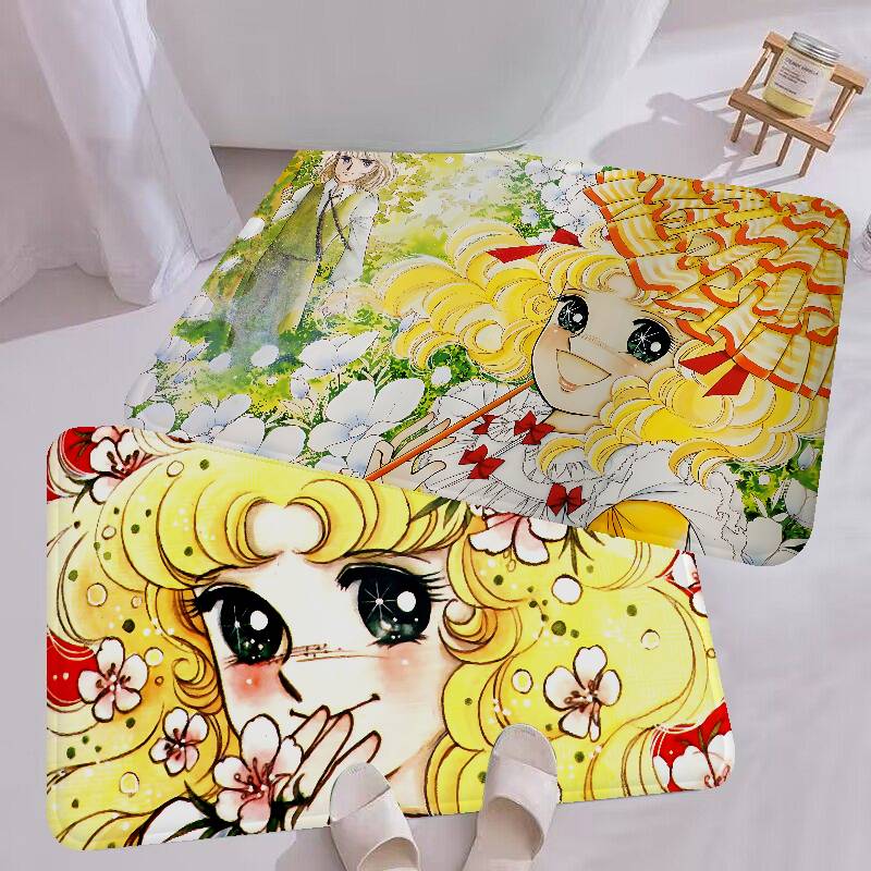 Anime Manga Candy Bathroom Mat Anti-slip Absorb Water Long Strip Cushion Bedroon Mat Welcome Doormat