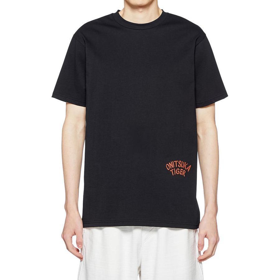 Onitsuka Tiger Alphabet Animal Print Round Neck Short Sleeve T-Shirt Unisex Tops Black 2183B150-001