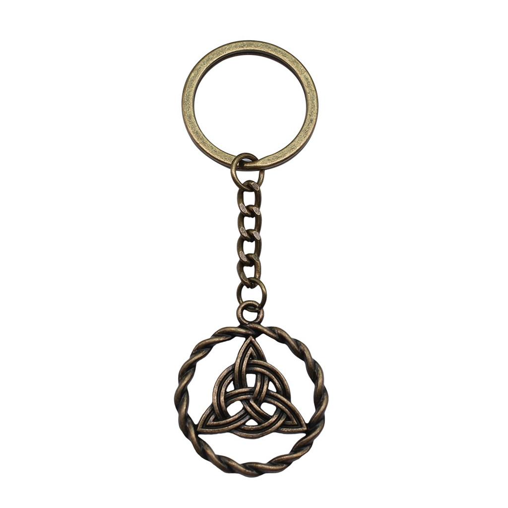 Celtic Knot Charm Hexagram Keychain Irish Amulet Key Ring 28mm Ring