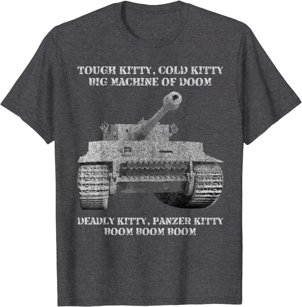 Tiger Panzer Tank Meme Tough Kitty Cold Kitty Gift  Unisex TShirt  Cotton Casual  ONeck  T Shirts