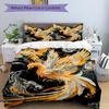 3PCs Phoenix Feather Design Cover Set, Breathable Fabric(1 Duvet Cover + 2 Pillowcases) (Without Quilt) yy250911206