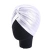 Nové dámské zlaté stříbrné turbanové čepice chemo bandana hidžáb plisovaná indická čepice turbante klobouk dámský šátek na vlasy muslimská pokrývka hlavy