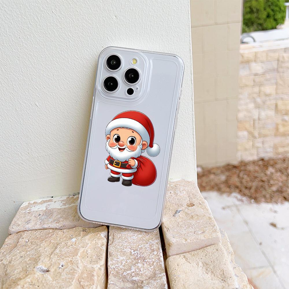 N98 Frohes neues Jahr Frohe Weihnachten Hochwertige klare Telefonhüllen für iPhone 16 15 Pro Max Samsung S23 A15 A35 Xiaomi Redmi Weiche stoßfeste Rückseite