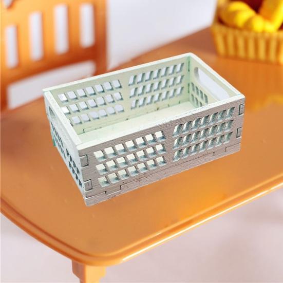 Miniature Kitchen Vegetable Storage Box Mini Wood Basket Cute Dollhouse Furniture Accessory for Enhanced Miniature Scenes