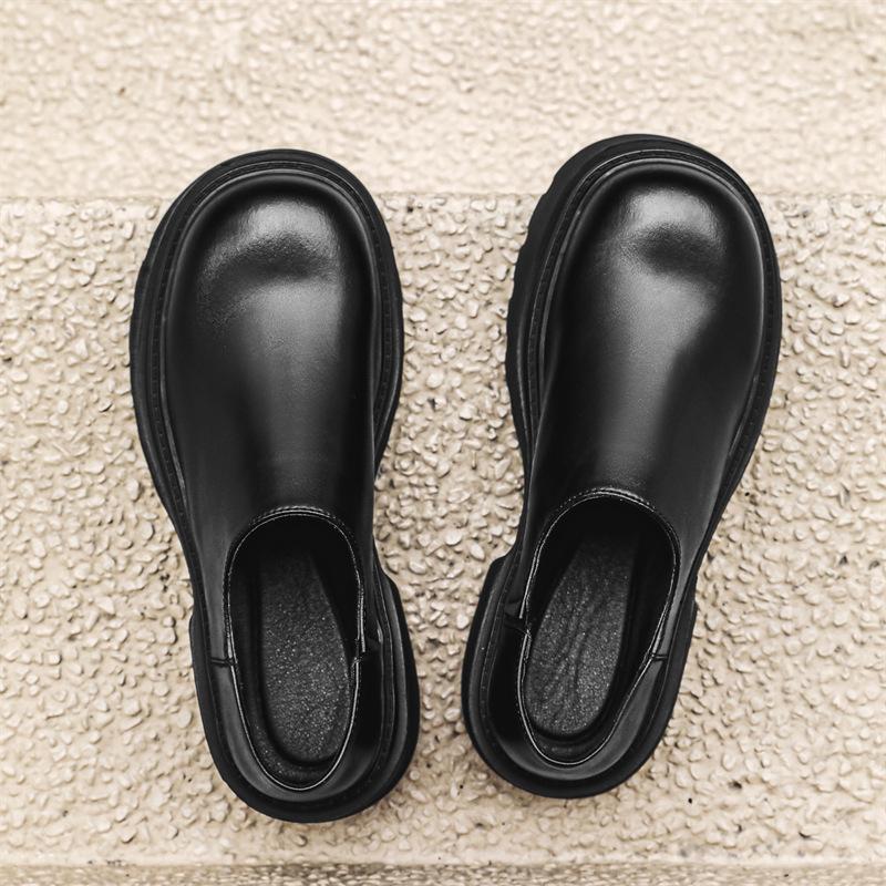 

Туфли Mickey Derby с толстой подошвой и большим носком, универсальные, повседневные, черные, с одной педалью, ленивые 30312-J 38 чёрный