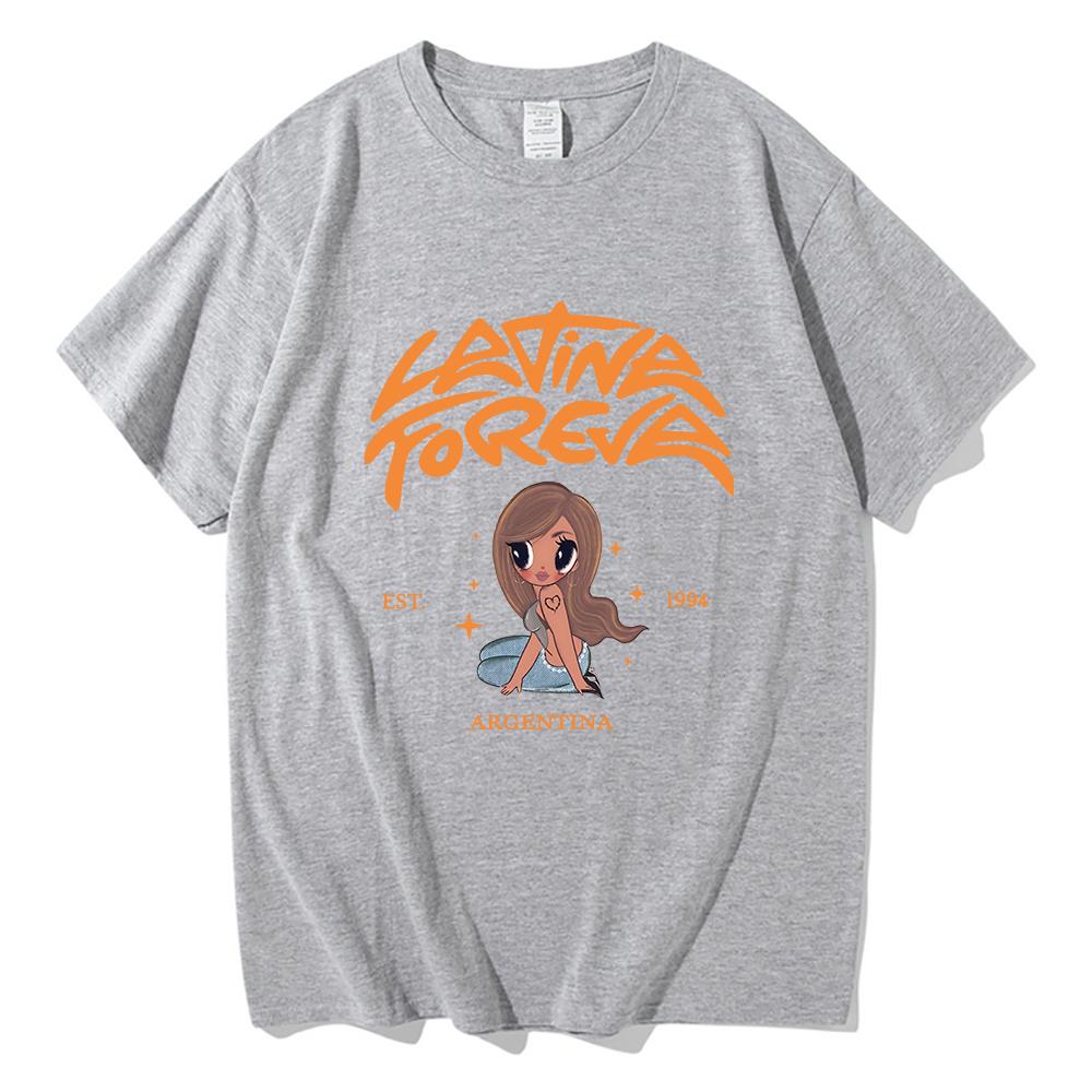 Fashion Karol G LATINA FOREVA T Shirt 2025 New Song Retro Men/women Clothing Harajuku Clothes Summer Cotton Graphic T Shirts