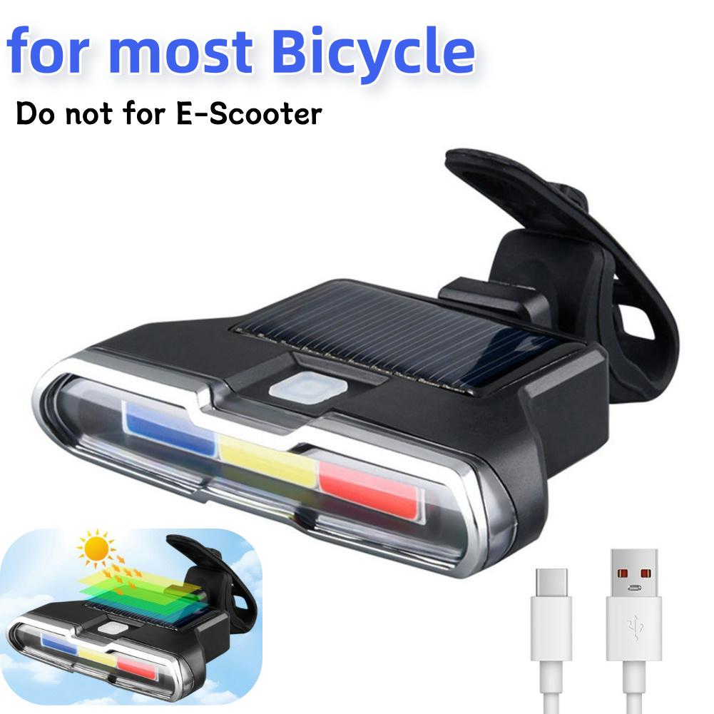 1/2PCS Solar LED Bicycle Rear Light for E-Scooter and Most Bicycle Night Ride Turn Taillight with Signals Light Type-C Charging