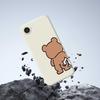 For iPhone 16e Case Pinch Bear Butt Pattern Printing Straight Edge TPU Phone Back Cover