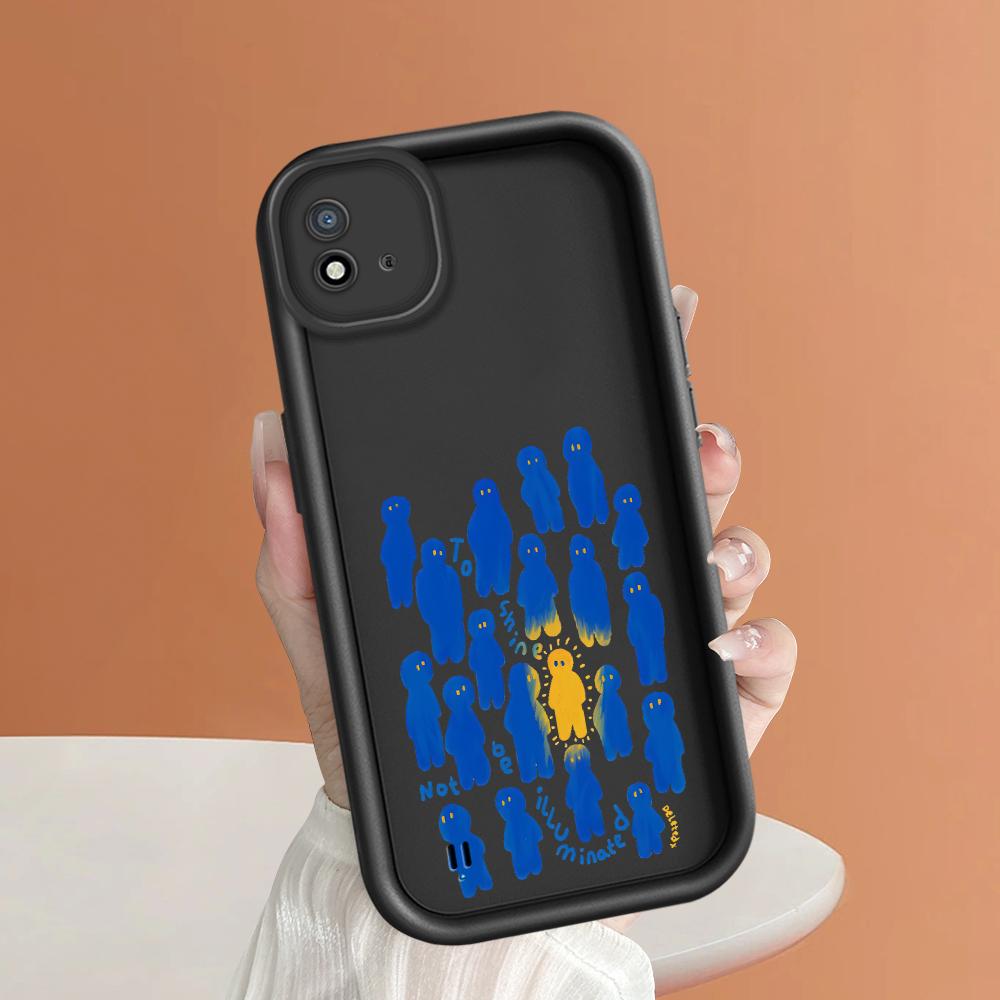 Soft Silicone Square Ladder Printing Pattern Phone Casing Full Cover Camera Shockproof Protection Rubber Case for OPPO Realme